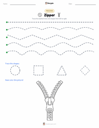 Zipper printable worksheet preview