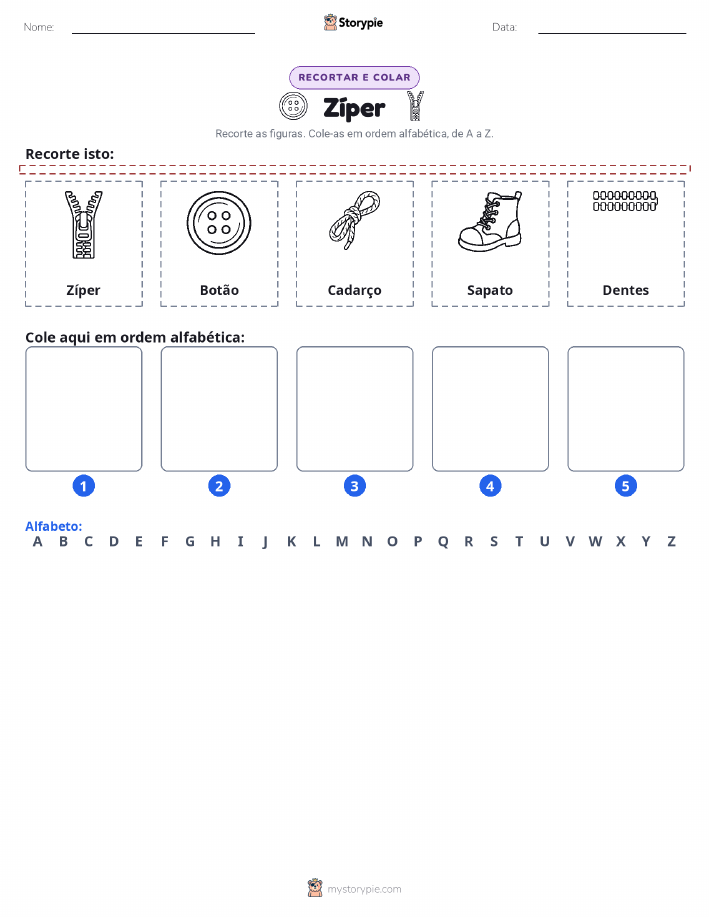 Recortar & Colar Alfabeto