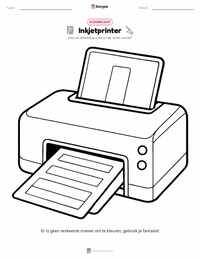 Inkjetprinter kleurplaat voor kinderen
