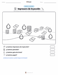 Vista previa de la hoja de trabajo imprimible de Impresora de inyección de tinta