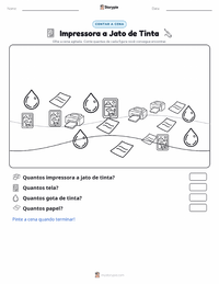 Prévia da folha de atividades imprimível Impressora a Jato de Tinta