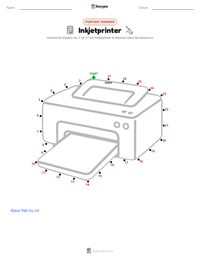 Inkjetprinter afdrukbare werkblad voorbeeld