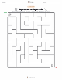 Vista previa de la hoja de trabajo imprimible de Impresora de inyección de tinta