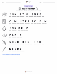 Inkjet Printer printable worksheet preview
