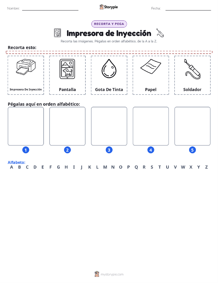 Cortar y Pegar el Alfabeto