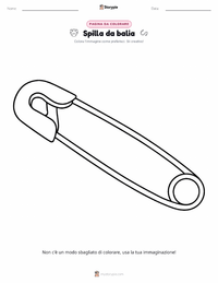 Pagina da colorare di Spilla da Balia per bambini