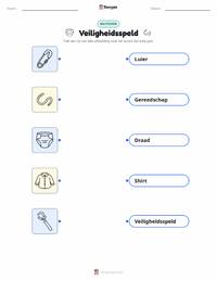 Veiligheidsspeld afdrukbare werkblad voor kinderen