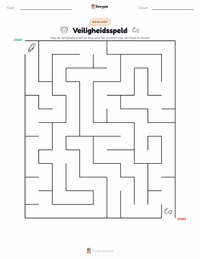 Veiligheidsspeld afdrukbare werkblad voorbeeld