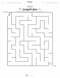 Çengelli İğne yazdırılabilir çalışma sayfası önizlemesi