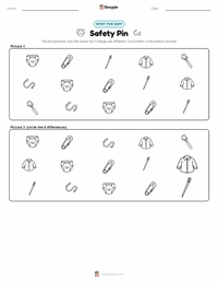 Safety Pin printable worksheet preview
