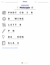 Photocopier printable worksheet preview