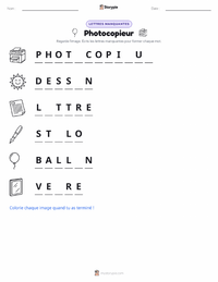 Aperçu de la feuille de travail imprimable Photocopieur