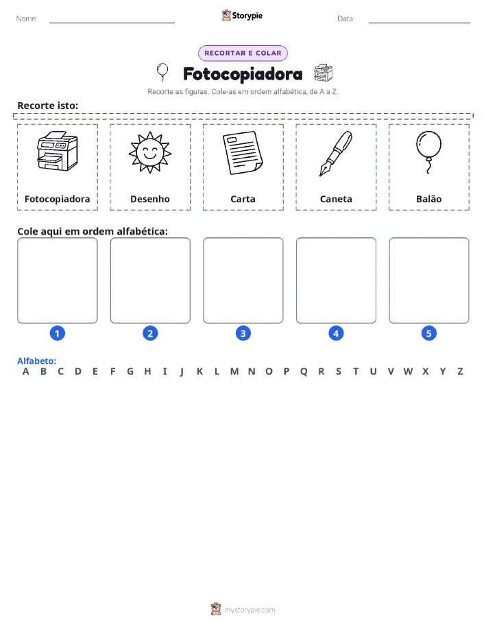 Recortar & Colar Alfabeto