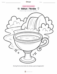 Página para colorear de Oshun - Yoruba para niños