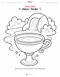 Página de colorir Oshun - Iorubá para crianças