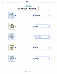 Oshun - Yoruba printable worksheet for kids