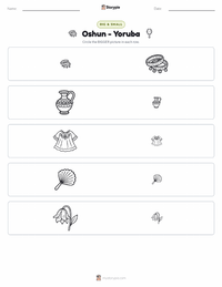 Oshun - Yoruba printable worksheet preview