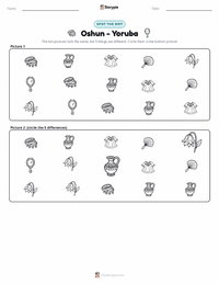 Oshun - Yoruba printable worksheet preview