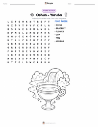 Oshun - Yoruba printable worksheet preview