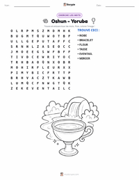 Aperçu de la feuille de travail imprimable Oshun - Yoruba