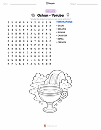 Prabaca lembar kerja cetak Oshun - Yoruba
