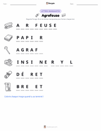 Aperçu de la feuille de travail imprimable Agrafeuse