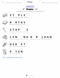 Prabaca lembar kerja cetak Stapler