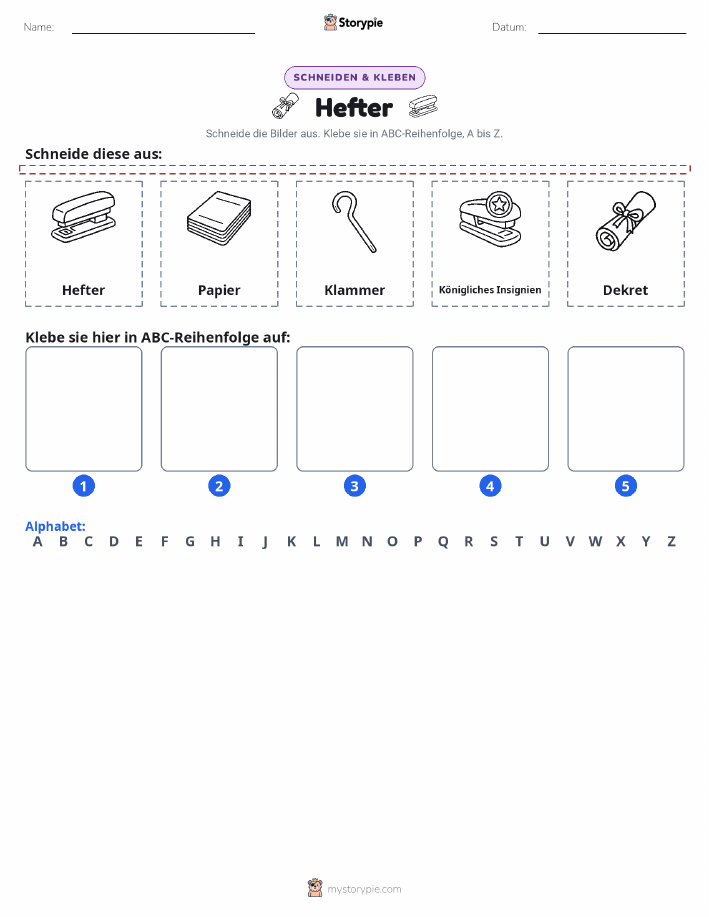 Schneiden & Einfügen Alphabet
