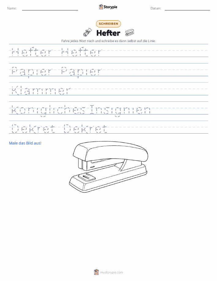 Schreibübung