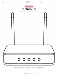 Router coloring page for kids