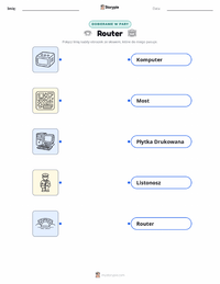 Drukowalny arkusz ćwiczeń Router dla dzieci