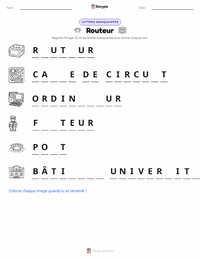 Aperçu de la feuille de travail imprimable Routeur