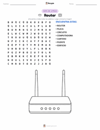 Vista previa de la hoja de trabajo imprimible de Router
