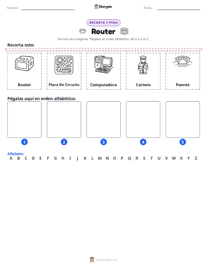 Cortar y Pegar el Alfabeto
