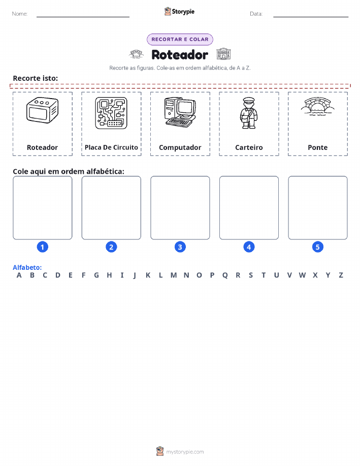Recortar & Colar Alfabeto