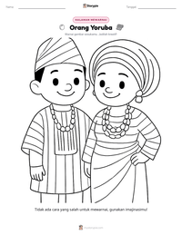 Prabaca lembar kerja cetak Orang Yoruba