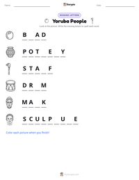 Yoruba People printable worksheet preview