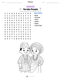 Yoruba People printable worksheet preview