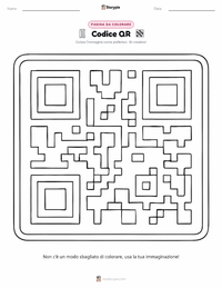 Pagina da colorare di Codice QR per bambini
