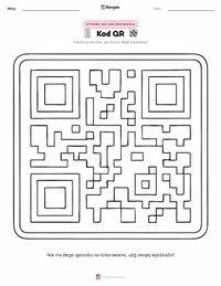Strona do kolorowania Kod QR dla dzieci