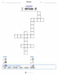 QR Code printable worksheet preview