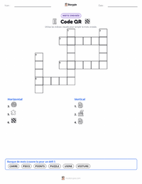 Aperçu de la feuille de travail imprimable Code QR