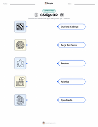Folha de atividades imprimível Código QR para crianças
