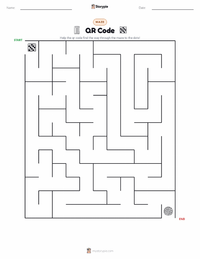 QR Code printable worksheet preview