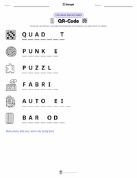 QR-Code druckbare Arbeitsblatt Vorschau