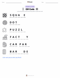 QR Code printable worksheet preview