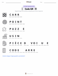 Aperçu de la feuille de travail imprimable Code QR