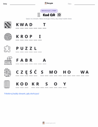 Podgląd drukowalnego arkusza ćwiczeń Kod QR