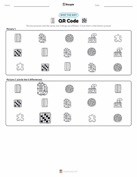 QR Code printable worksheet preview