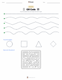 QR Code printable worksheet preview